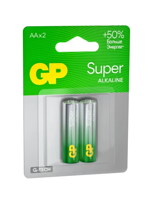Батарейка GP Super AA/LR6/15A 15A-2CR2/15AA21-2CRSBC2 алкалин. бл/2