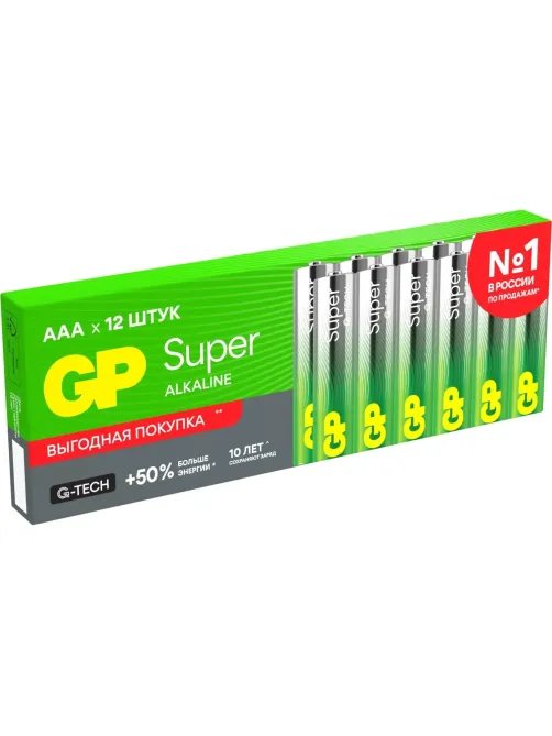 Батарейка GP AAA/LR03 24AEFNR1-2CRNPNN12 12 шт. в уп