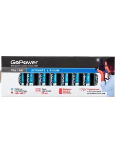 Батарейка GoPower FR6 AA BOX 10шт/уп Lithium 1.5V 10шт/уп