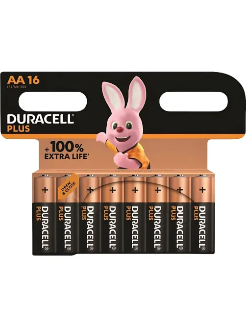 Батарейка Duracell PIus LR6 АА BL16 AlkaIine 1.5V 16шт/уп