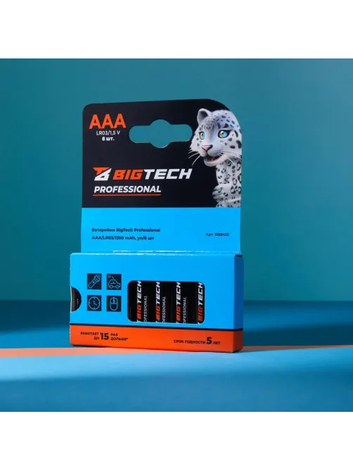 Батарейка BigTech Professional ААA/LR03 бл/8шт