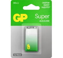 Батарейка GP Super 6LR61/Крона 9V/1604A 1604A-5CR1/1604AA21-5CRSBC1 бл/1