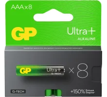 Батарейка GP Ultra+ Alkaline LR03 (ААА) 8шт/уп (GP24AUPA21-2CRB8)