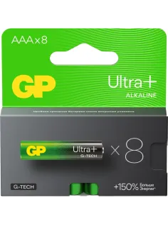 Батарейка GP Ultra+ Alkaline LR03 (ААА) 8шт/уп (GP24AUPA21-2CRB8)