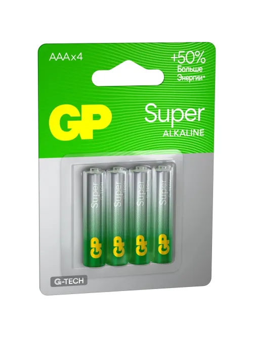 Батарейка GP Super AAA/LR03/24A 24A-2CR4/24AA21-2CRSBC4 алкалин., бл/4