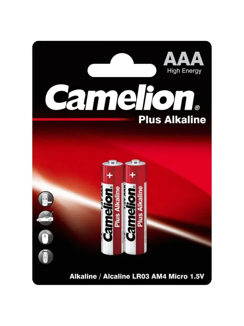 Батарейка Camelion AAA/LR 03 Plus Alkaline BL-2 1.5В(2 шт в уп.)