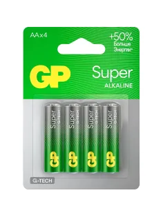 Батарейка GP Super AA/LR6/15A алкалин., GP15A - 2CR4,бл/4шт