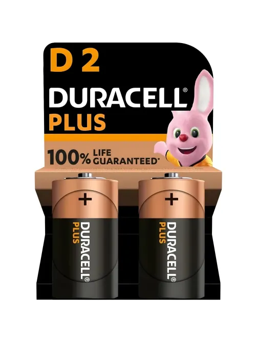 Батарейка Duracell PIus LR20 D BL2 Alkaline 1.5V (2/20) 2шт/уп