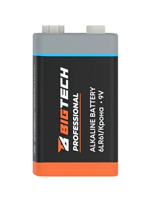 Батарейка BigTech Professional 6LR61/Крона 9V/1604A алкалин. бл/1шт