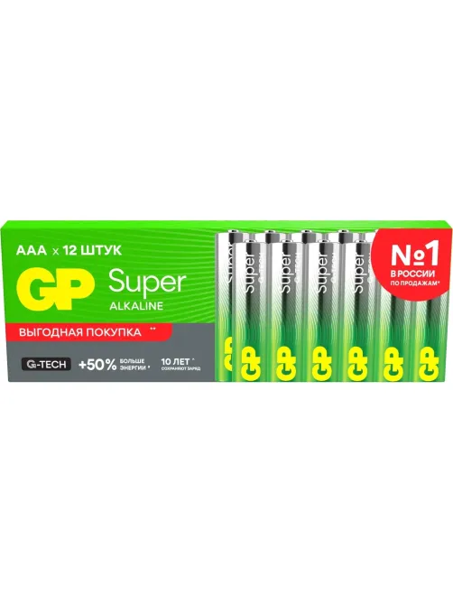 Батарейка GP AAA/LR03 24AEFNR1-2CRNPNN12 12 шт. в уп