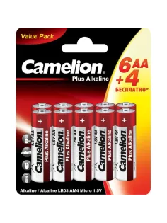 Батарейка Camelion АА Plus Alkaline LR6-BP6+4 пальч.1.5В 10шт/уп