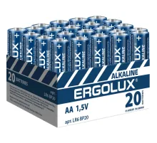 Батарейка Ergolux AA/LR 6 Alkaline BP-20 (LR 6 BP20, 1.5В) (20 шт в уп.)