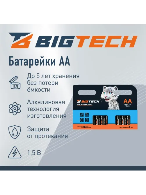 Батарейка BigTech Professional АA/LR6 уп/12шт