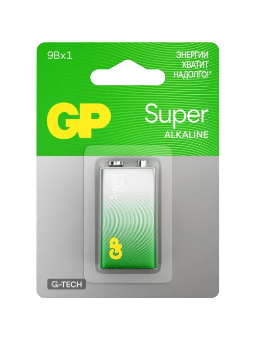 Батарейка GP Super 6LR61/1604A 1604A-5CR1/1604AA21-5CRSBC1 10 шт/уп, 1шт/бл