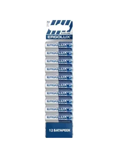Батарейка Ergolux Alkaline BP12 AA LR6 (ПРОМО, AA LR6 BP12,1.5В) 12 шт/уп