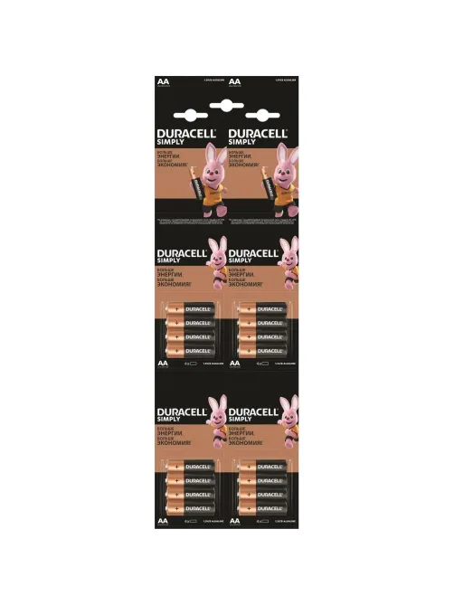 Батарейка Duracell LR6-4BL BASIC AA(16шт в упак)Б0046868