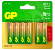 Батарейка GP Ultra AA, 6 шт/бл. 15AU-2CR6/24AUA214/2-2CRSBC6