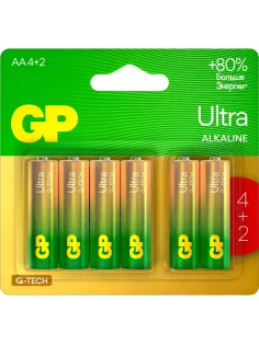 Батарейка GP Ultra AA, 6 шт/бл. 15AU-2CR6/24AUA214/2-2CRSBC6