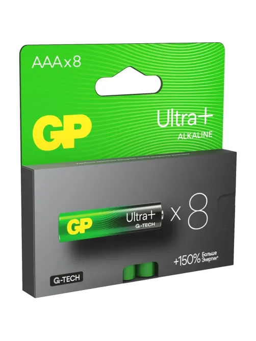 Батарейка GP Ultra+ Alkaline LR03 (ААА) 8шт/уп (GP24AUPA21-2CRB8)