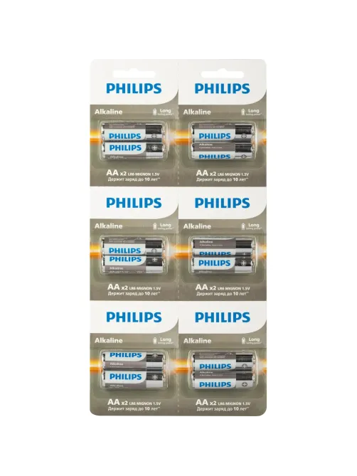 Батарейка Philips Entry АА LR6-2BL/LR6A12S/51 алкалин. 1,5v 2х6 шт/уп