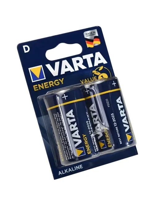 Батарейка Varta ENERGY LR20 D 2шт/бл Alkaline 1.5V (4120) (4120229412)