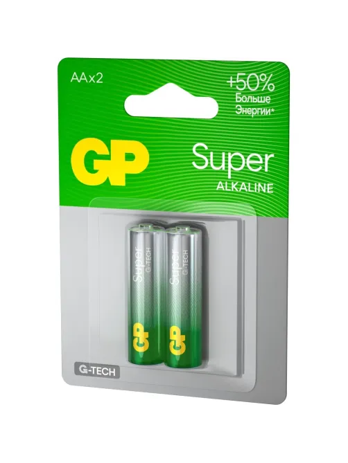 Батарейка GP Super AA/LR6/15A 15A-2CR2/15AA21-2CRSBC2 алкалин. бл/2