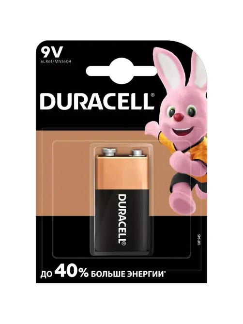 Батарейка Duracell Plus Крона 6LR61 BL1 Alkaline 9V