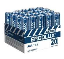 Батарейка Ergolux AAA/LR 03 Alkaline BP-20 (LR 03 BP20, 1.5В)(20 шт в уп.)
