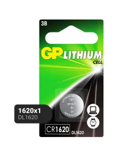 Батарейка GP Lithium CR1620 бл/1шт, CR1620-7C1