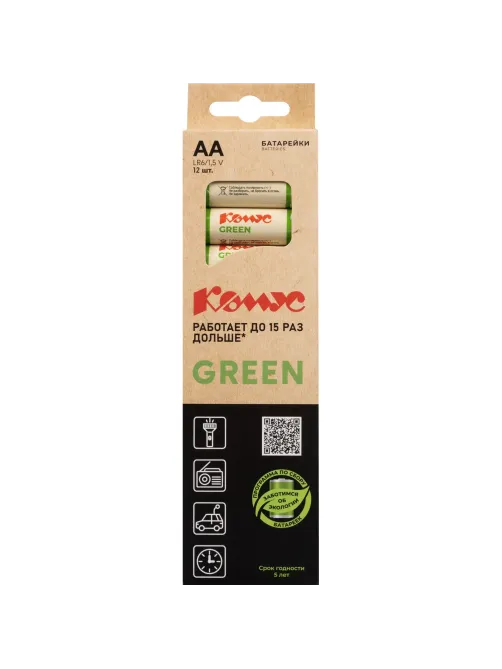 Батарейка Комус Green AA/LR6 12 шт/уп