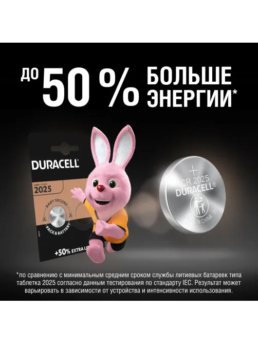 Батарейка DURACELL CR2025 литий бл/2шт