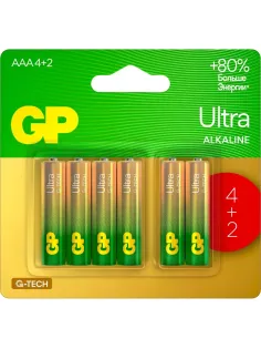 Батарейка GP Ultra AAА, бл/6шт 24AU4/2-2CR6 / 15AUA214/2-2CRSBC6