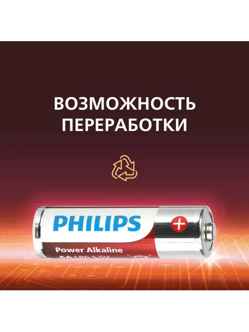 Батарейка Philips Power АА LR6-20BL/LR6P20BX/51 алкалин. 1,5v 20 шт/уп