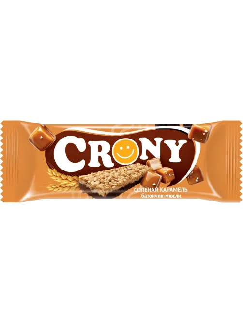 Батончик мюсли CRONY Солёная карамель. 50гх12шт/уп