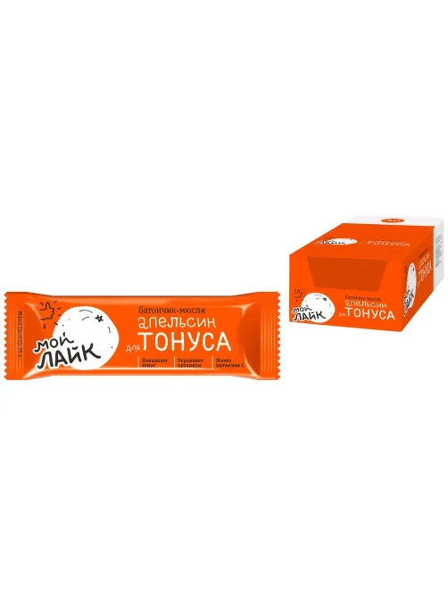 Батончик мюсли Леовит Апельсин для тонуса, (30б/25г) 132348