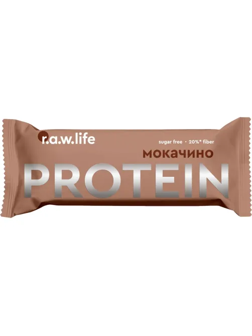 Батончик протеиновый R.A.W.life Мокачино 2026, 46гx15шт/уп