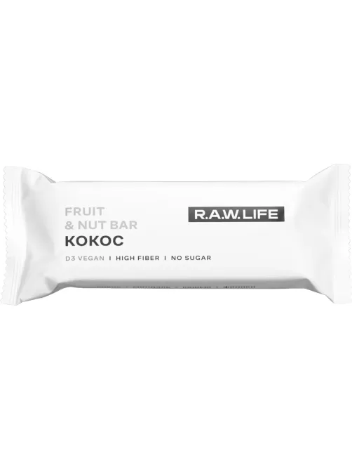 Батончик R.A.W.LIFE орехово-фруктовый Кокос, 47гx15шт/уп