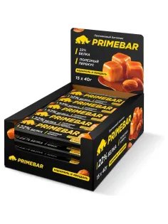 Батончик с содерж протеина PRIMEBAR глазир со вкус Карам и минд 40гx15шт/уп