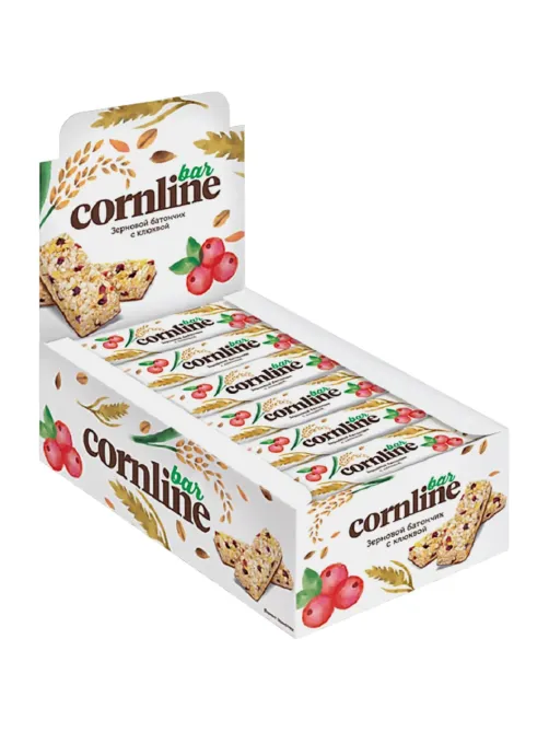 Батончик Cornline из цел. злаков клюква, 30гх18шт/уп (ВК246)