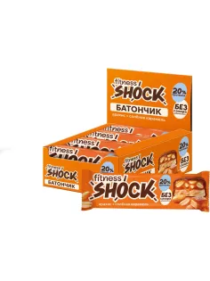 Батончик протеиновый FitnesSHOCK Соленая карамель-арахис 50г 12шт/уп