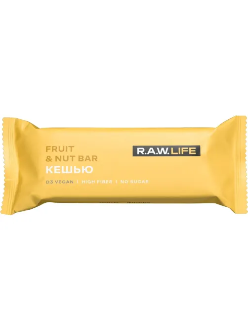Батончик R.A.W.LIFE орехово-фруктовый Кешью, 47гx 15шт/уп