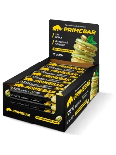 Батончик с содерж протеина PRIMEBAR глазир со вкус Фисташк крем 40гx15шт/уп