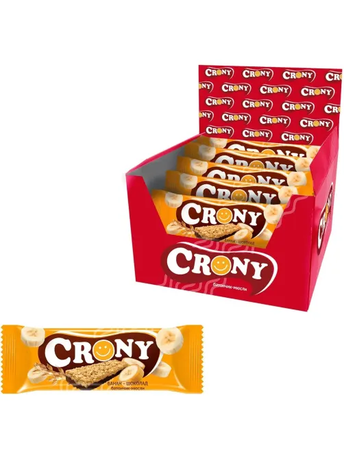 Батончик мюсли Crony Банан и шоколад, 50гх12шт/уп