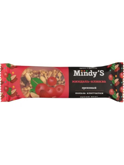 Батончик глазированный Mindy's Миндаль-Клюква, 30штx35г