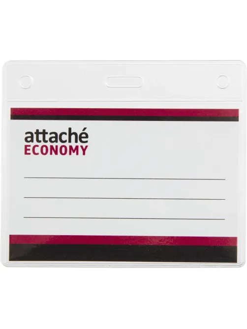 Бейдж Attache Economy 78x96 150мкм,шнур.2заж 45см син, вкладыш 60x90 5шт/уп