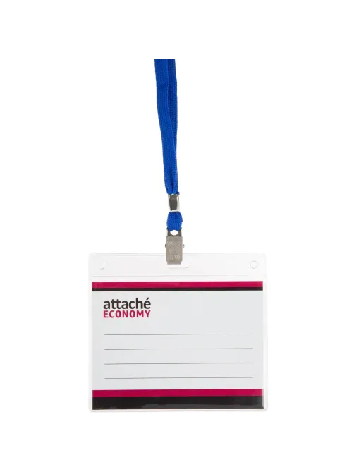 Бейдж Attache Economy 108x126 150мкм,шнурок 45см син, вкладыш 90x120 5шт/уп
