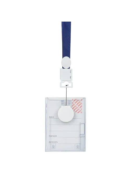 Бейдж Promega office вертикальный с рулеткой, 74х105T-678V