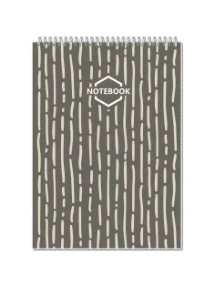 Блокнот А4,80л,клетка,метал.гребень,цв.обложка Стильный Офис 2934