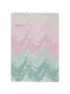 Блокнот А6,60л,кл,греб.верх,обл.мат.лам. Attache Selection Pastel Волны