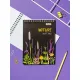 Блокнот А5 60л Attache Nature Black flowers клет,65г,100%,греб,карт,ВД-лак